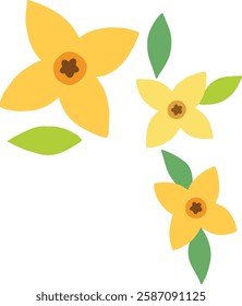 forsythia illustration, flower, spring, vector illustration