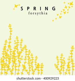 A forsythia themed spring template