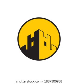 Fort building logo design vector template