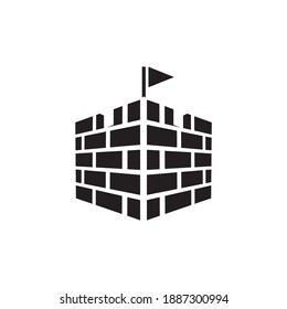 Fort building logo design vector template