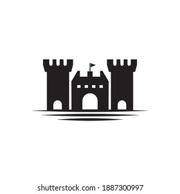 Fort building logo design vector template