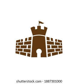 Fort building logo design vector template