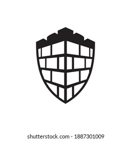 Fort building logo design vector template