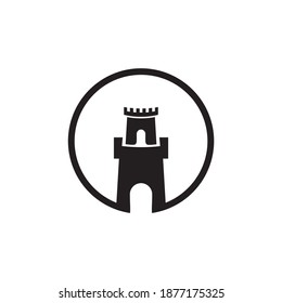 Fort castle icon logo design vector template