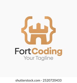 Plantilla de diseño de logotipo de Fort Coding. Bueno para empresas, agencias, comunidad y Organización