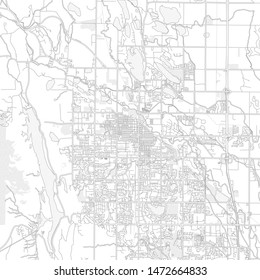 Fort Collins, Colorado, USA, bright outlined vector map with bigger and minor roads and steets created for infographic backgrounds.