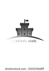 Fort design logo for company and other, vector illustration. This design is suitable for branding a product, be it clothing, bags and others. Philosophy is that a fortress is the strongest defense.