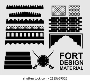 Fort Design Material For Stage Decoration For Festival, You Can Use in various Designing 