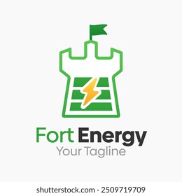 Plantilla de diseño de logotipos de Fort Energy. Bueno para empresas, agencias, comunidad y Organización