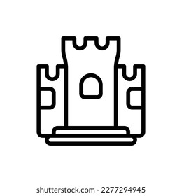 Illustration des Fort Flat Icon Logos. Mittelalterliches Symbol. Geeignet für Webdesign, Logo, App.