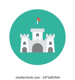 fort glyph flat vector icon