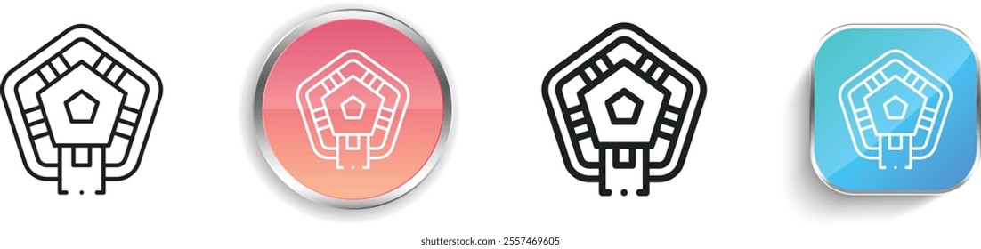 fort icon. Thin Linear, Regular and Button Style Design Isolated On White Background