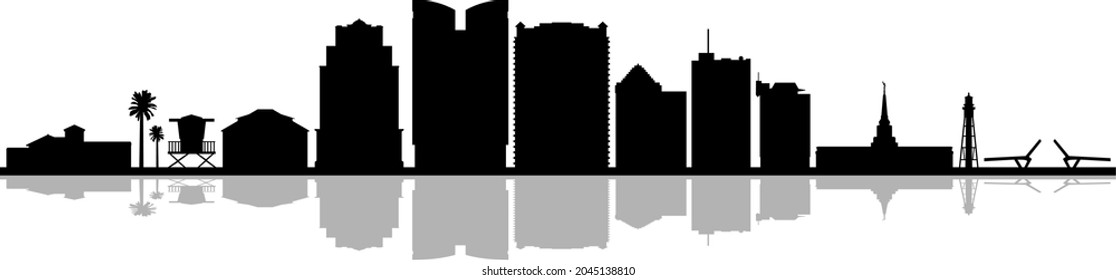 FORT LAUDERDALE Florida USA City Skyline Vector
