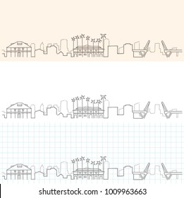 Fort Lauderdale Hand Drawn Skyline