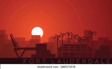 Fort Lauderdale Low Sun Skyline Scene