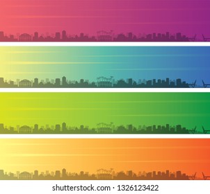 Fort Lauderdale Multiple Color Gradient Skyline Banner