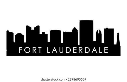 Fort Lauderdale skyline silhouette. Black Fort Lauderdale city design isolated on white background. 