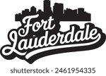 Fort Lauderdale Skyline Silhouette Vector