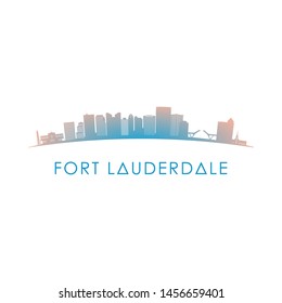 Fort Lauderdale Skyline Silhouette. Vector Design Colorful Illustration.