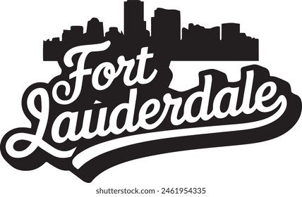 Fort Lauderdale Skyline Silhouette Vector