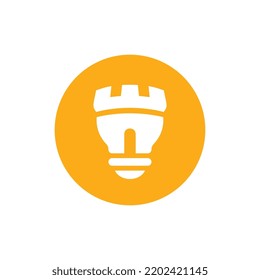 Fort and lightbulb logo combinaton, vector illustration design