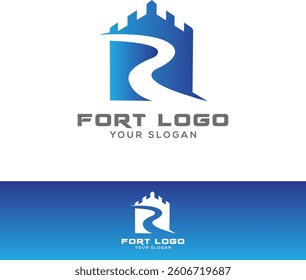 Fort Logo Design. Fort Shield Logo. Fort River Logo