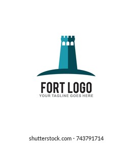 Fort Logo Design Vector Illustration