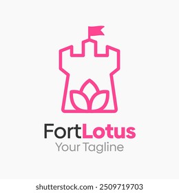 Plantilla de diseño de logotipo de Fort Lotus. Bueno para empresas, agencias, comunidad y Organización