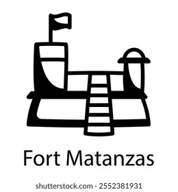 Icono de Fort Matanzas diseñado en estilo doodle 