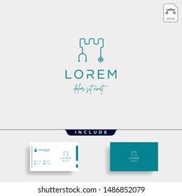 Fort Medical Castle Vector Logo Design sign