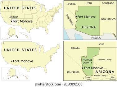 Fort Mohave census-designated place location on USA, Arizona state and Mohave County map