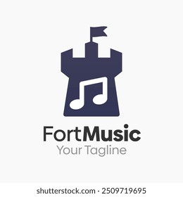 Plantilla de diseño de logotipo de Fort Music. Bueno para empresas, agencias, comunidad y Organización