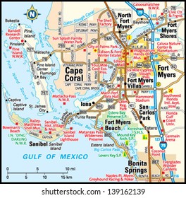 Fort Myers, Florida Area Map