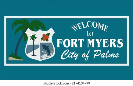 Fort Myers Florida with blue background 