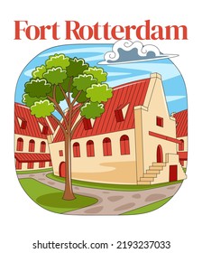 Fort Rotterdam in Vector Illustration