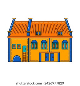 fort rotterdam with vector illustration