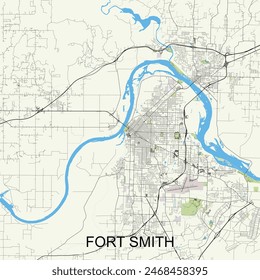 Fort Smith, Arkansas, Estados Unidos mapa poster art