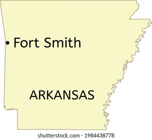 Fort Smith city location on Arkansas state map