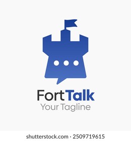 Plantilla de diseño de logotipo de Fort Talk. Bueno para empresas, agencias, comunidad y Organización