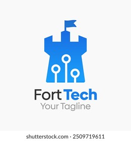 Plantilla de diseño de logotipos de Fort Tecnología. Bueno para empresas, agencias, comunidad y Organización