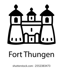 Icono de Fort thungen en estilo de dibujo