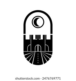 fort typography logo with a combination of ma'am objects
