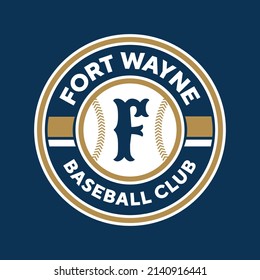 Fort Wayne, Indiana. Illustration vector graphic of Baseball logo. Vintage Logo Design Template Inspiration