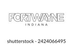 Fort Wayne, Indiana, USA typography slogan design. America logo with graphic city lettering for print and web products.