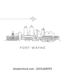 Arquivado do original em 15 de julho de 2012 "Fort Wayne Skyline Indiana Cityscape Line Art" .
