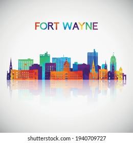 Fort Wayne skyline silhouette in colorful geometric style. Symbol for your design. Vector illustration.