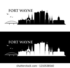 Fort Wayne skyline - United States of America USA - Indiana - vector illustration