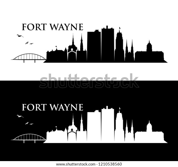 Fort Wayne Skyline United States America Stock Vector (Royalty Free