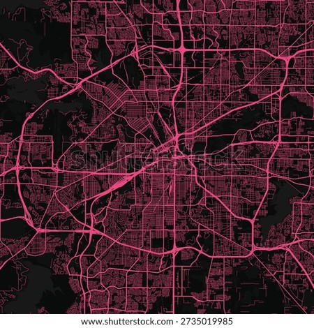 Fort Worth City Map this precise monochrome highlights urban structure through refined clean lines echoing the subtle neon pink hues showcasing the s blueprint like grid, emphasizing refined.
