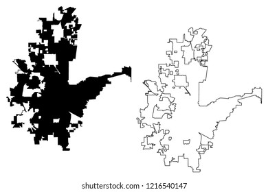 Fort Worth City ( United States cities, United States of America, usa city) map vector illustration, scribble sketch City of Fort Worth map